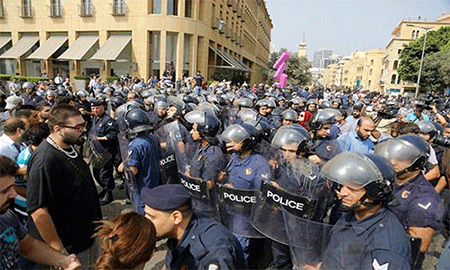 refuerzos de la Policía en el centro de Beirut Nueva jornada de enfrentamientos en Beirut